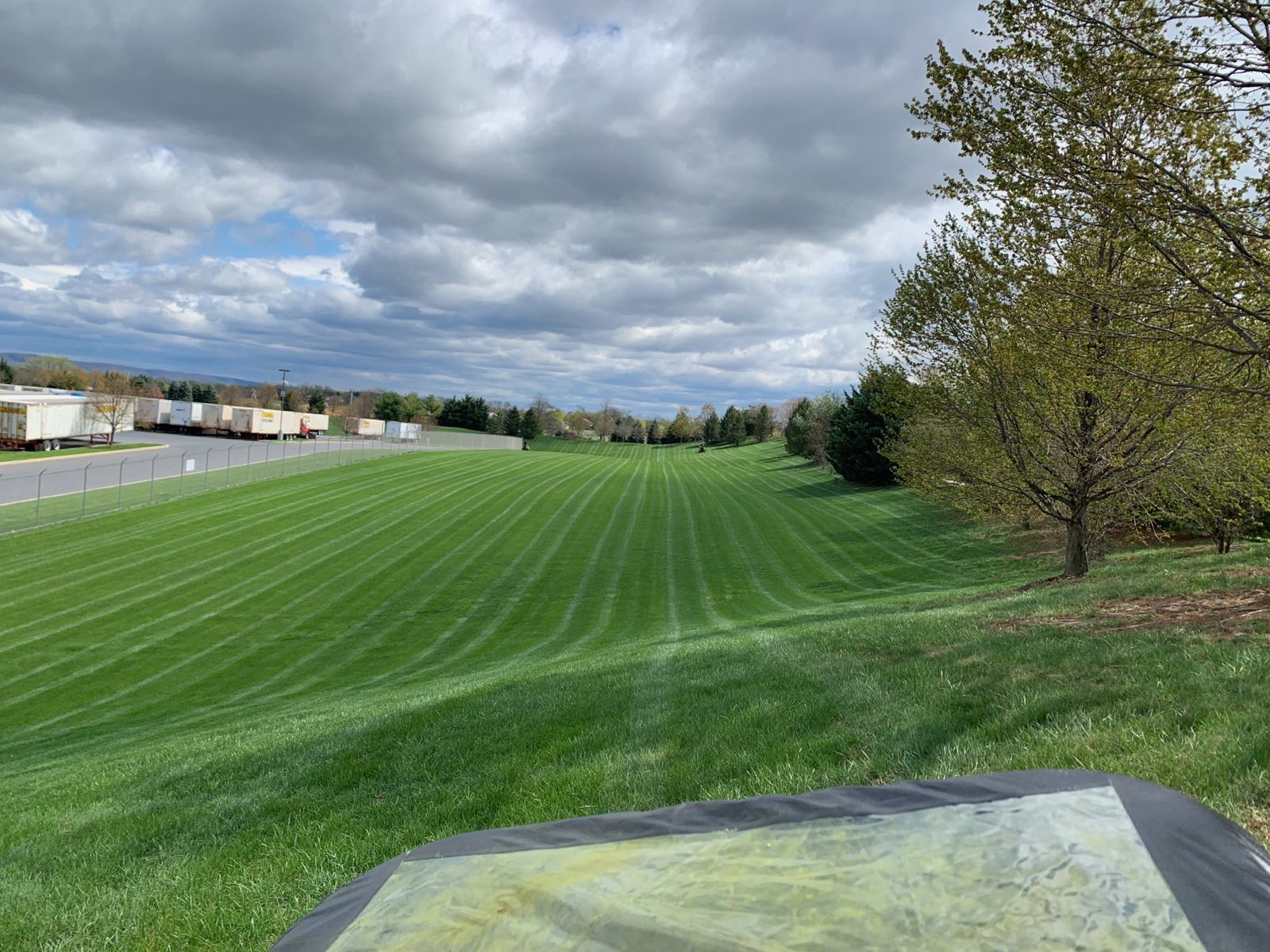 Thick, evenly striped turf on a Central PA property