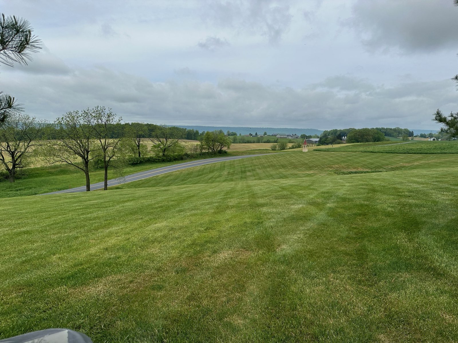 Thick, evenly striped turf on a Central PA property